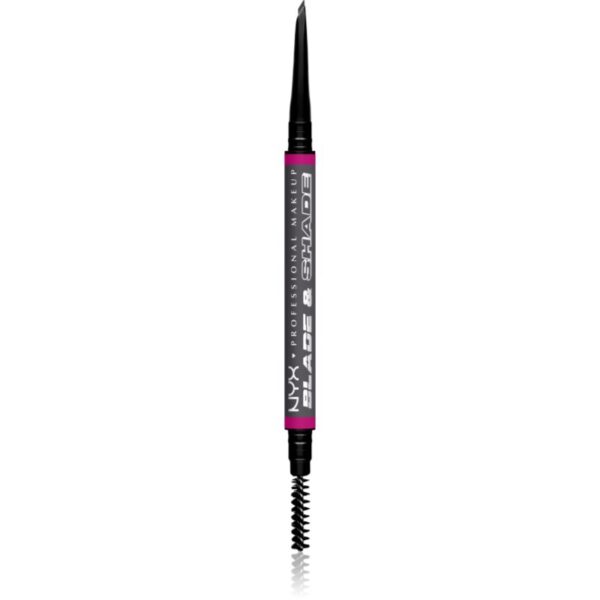 NYX Professional Makeup Blade & Shade creion pentru sprancene cu pensula culoare 11 Grey g-ro