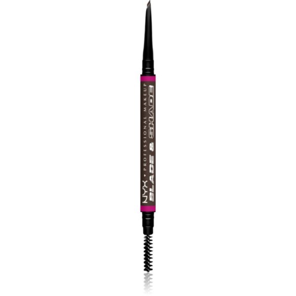 NYX Professional Makeup Blade & Shade creion pentru sprancene cu pensula culoare Ash Brown 0.06 g-ro