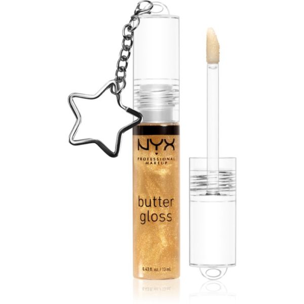 NYX Professional Makeup Butter Gloss lip gloss (editie limitata) culoare 25k Gold + Keychain 13 ml-ro