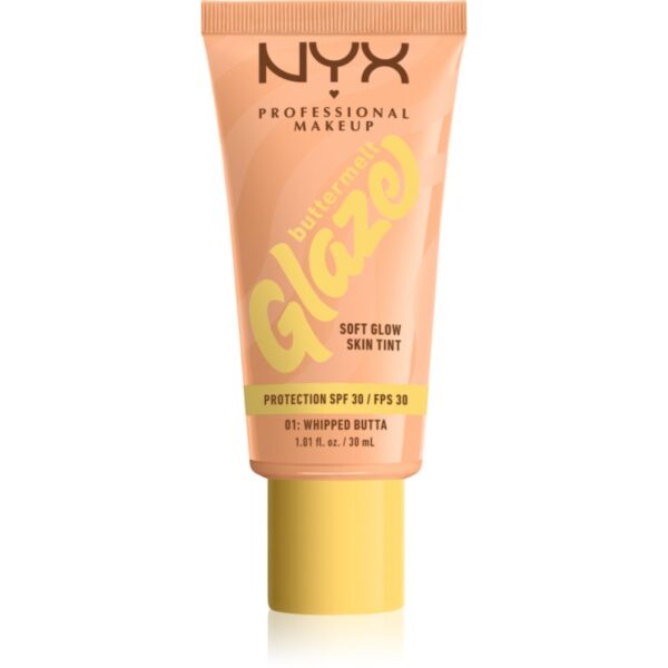 NYX Professional Makeup Buttermelt Glaze tonic fluid iluminator SPF 30 culoare 01 Whipped Butta 30 ml-ro