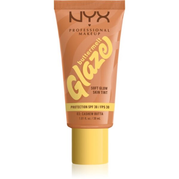 NYX Professional Makeup Buttermelt Glaze tonic fluid iluminator SPF 30 culoare 03 Cashew Butta 30 ml-ro