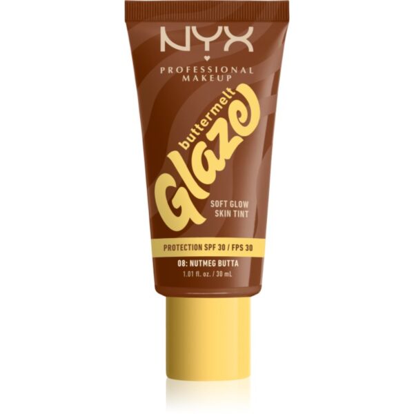 NYX Professional Makeup Buttermelt Glaze tonic fluid iluminator SPF 30 culoare 08 Nutmeg Butta ml-ro
