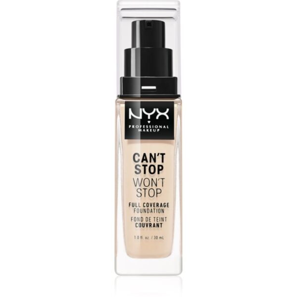 NYX Professional Makeup Can't Stop Won't Stop Full Coverage Foundation fond de ten cu acoperire ridicată culoare 1.3 Light Porcelain 30 ml-ro