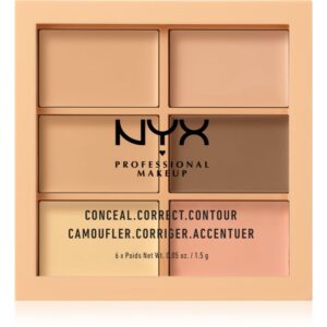NYX Professional Makeup Conceal. Correct. Contour paletă de contur și corectare culoare 01 Light 6 x 1.5 g-Țena