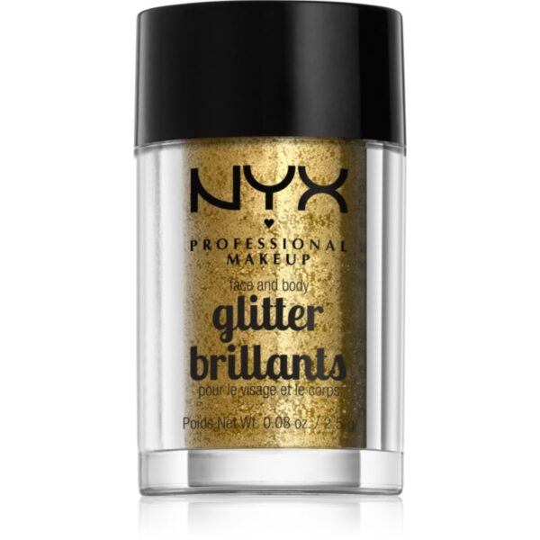 NYX Professional Makeup Face & Body Glitter Brillants sclipici pentru față și corp culoare 05 Gold 2.5 g-ro