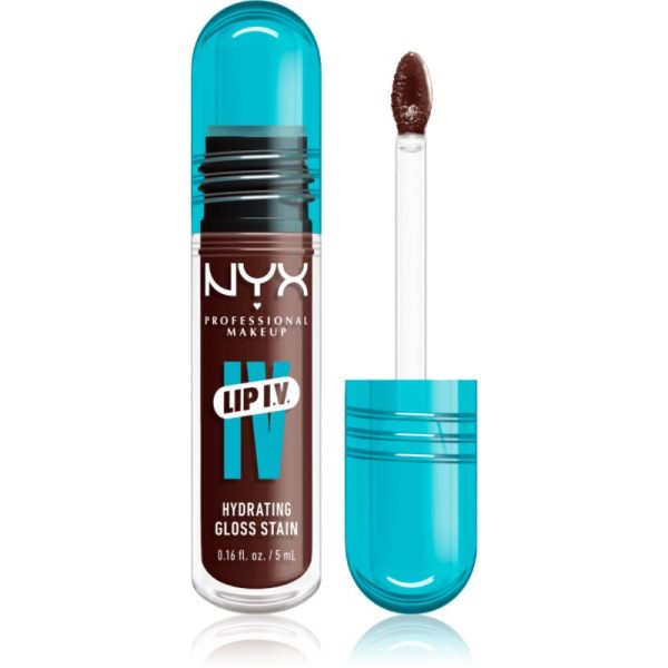 NYX Professional Makeup Lip IV luciu de buze rezistent cu efect de hidratare culoare 05 - MOCHA ME WET 5 ml-Țena