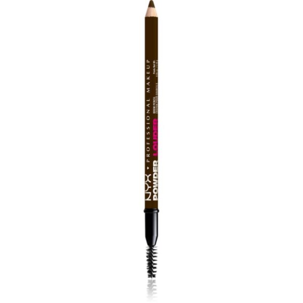 NYX Professional Makeup Powder Louder creion pentru sprancene cu pensula culoare Ash Brown 1 buc-Țena