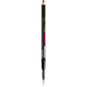 NYX Professional Makeup Powder Louder creion pentru sprancene cu pensula culoare Black 1 buc-Țena