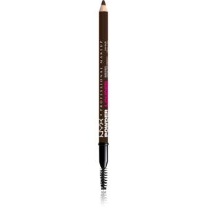 NYX Professional Makeup Powder Louder creion pentru sprancene cu pensula culoare Deep Brown 1 buc-Țena
