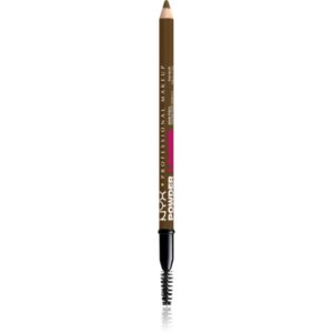 NYX Professional Makeup Powder Louder creion pentru sprancene cu pensula culoare Soft Brown 1 buc-Țena