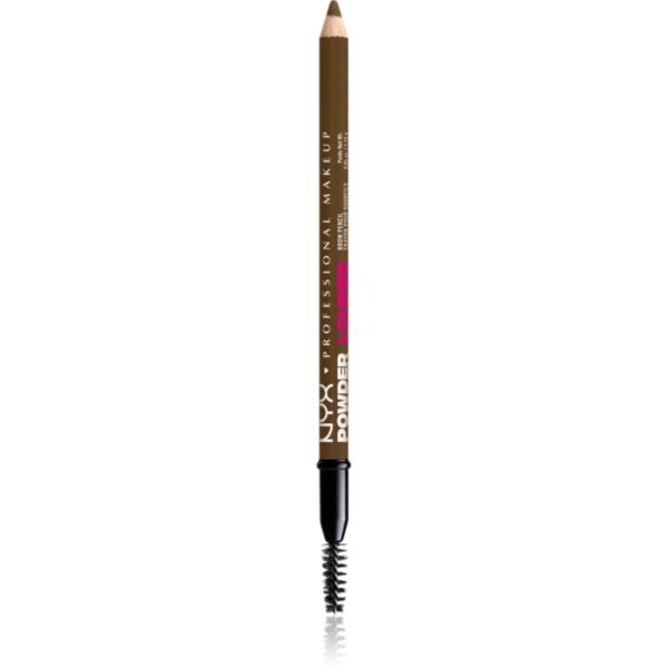 NYX Professional Makeup Powder Louder creion pentru sprancene cu pensula culoare Soft Brown 1 buc-Țena