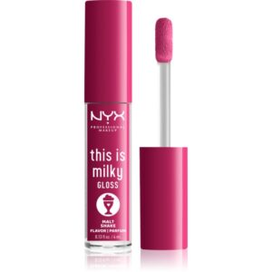 NYX Professional Makeup This is Milky Gloss Milkshakes lip gloss hidratant produs parfumat culoare 12 Malt Shake 4 ml-Țena