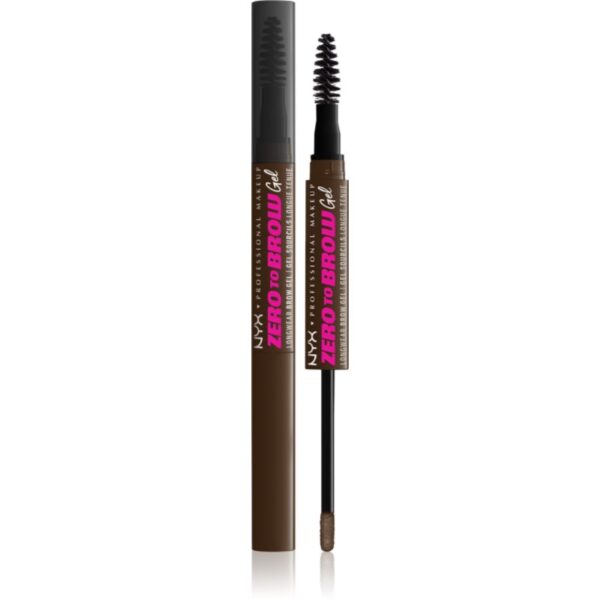 NYX Professional Makeup Zero To Brow Gel gel pentru sprancene cu aplicator culoare 07 Espresso 2 ml-Țena