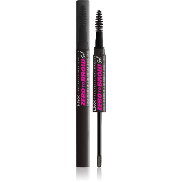 NYX Professional Makeup Zero To Brow Gel gel pentru sprancene cu aplicator culoare 08 Black 2 ml-Țena