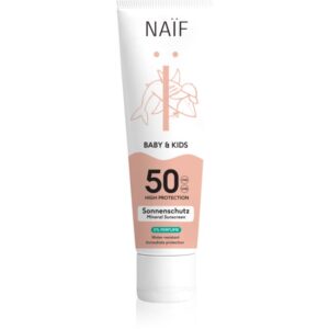 Naif Baby & Kids Mineral Sunscreen SPF 50 0 % Perfume crema pentru protectie solara pentru bebeluși și copii mici fără parfum SPF 50 100 ml-ro