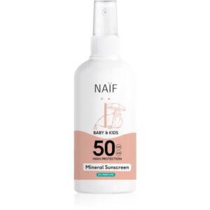 Naif Baby & Kids Mineral Sunscreen SPF 50 0 % Perfume spray protector pentru plajă 100 ml-ro