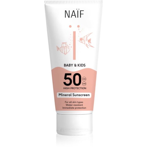 Naif Baby & Kids Mineral Sunscreen SPF 50 crema pentru protectie solara pentru bebeluși și copii mici SPF 50 175 ml-ro