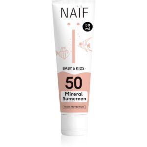 Naif Baby & Kids Mineral Sunscreen SPF 50 crema pentru protectie solara pentru bebeluși și copii mici SPF 50 30 ml-ro