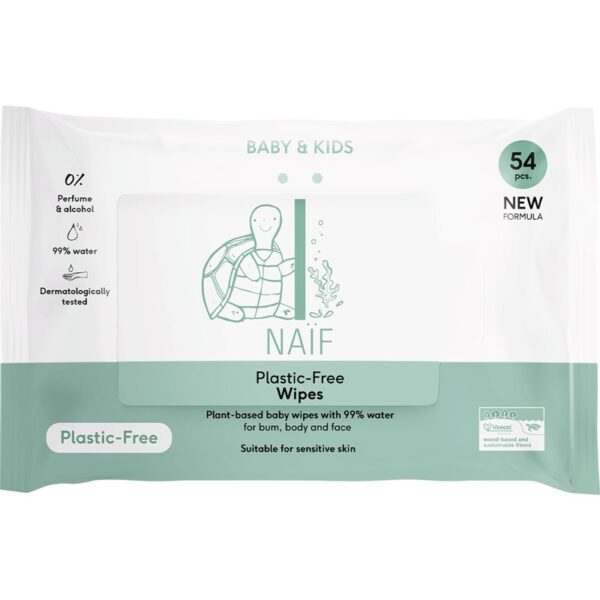 Naif Baby & Kids Plastic Free Wipes Șervețele umede pentru nou-nascuti si copii 54 buc-ro