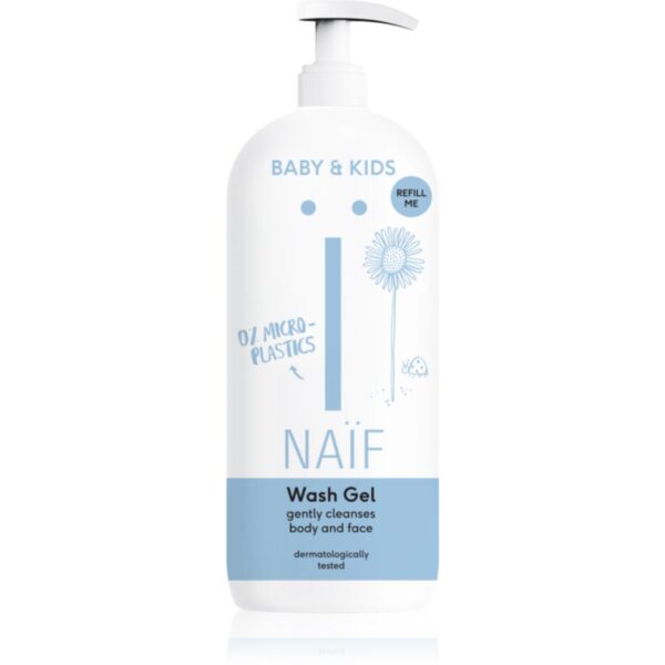 Naif Baby & Kids Wash Gel gel pentru spălarea și curățarea copiilor și a bebelușilor corp si fata Refill Me 500 ml-ro
