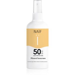 Naif Sun Mineral Sunscreen SPF 50 spray protector pentru plajă SPF 50 rezistent la apă 100 ml-Țena