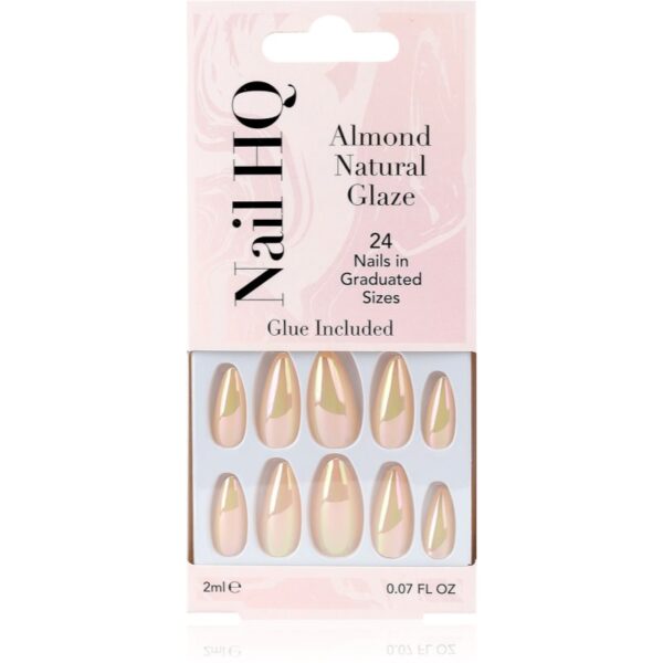Nail HQ Almond unghii artificiale Natural Glaze 24 buc-ro