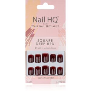 Nail HQ Square unghii artificiale Deep Red 24 buc-Țena