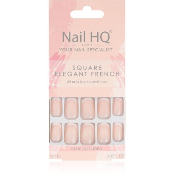 Nail HQ Square unghii artificiale Elegant French 24 buc-Țena