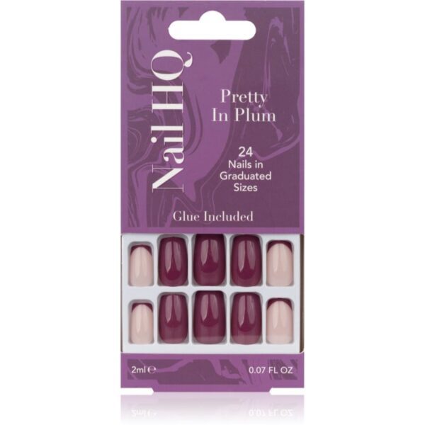 Nail HQ Square unghii artificiale Pretty In Plum 24 buc-ro