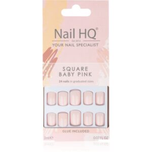 Nail HQ Square unghii artificiale culoare Baby Pink 24 buc-Țena