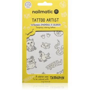 Nailmatic Tattoo Artist Temporary Coloring Tattoos tatuaj pentru copii 3 y+ Animals 9x16