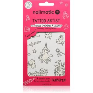 Nailmatic Tattoo Artist Temporary Coloring Tattoos tatuaj pentru copii 3 y+ Magic World 9x16