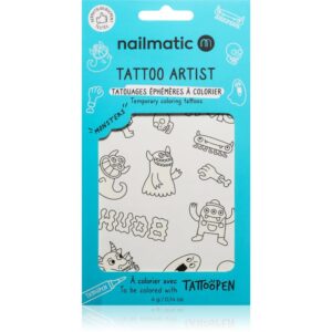 Nailmatic Tattoo Artist Temporary Coloring Tattoos tatuaj pentru copii 3 y+ Monsters 9x16