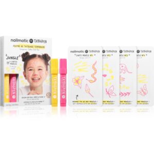 Nailmatic Temporary Tattoo Felt Pen set pentru copii 3 y+ Jungle 6 buc-Țena