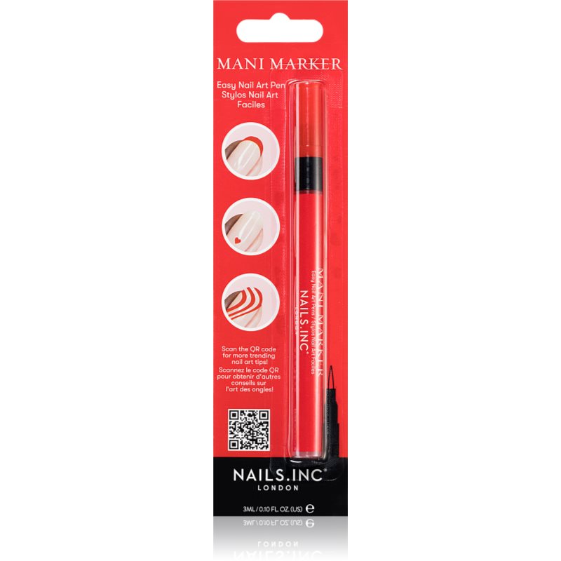 Nails Inc. Mani Marker Lac de unghii decorative in baton aplicator culoare Red 3 ml-ro