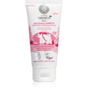 Natura Siberica Little Siberica BIO periuță de dinți naturala pentru copii cu aromă de zmeură 60 g-ro
