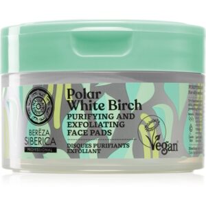 Natura Siberica Polar White Birch discuri pentru indepartarea impuritatilor pentru ten gras si problematic 20 buc-ro