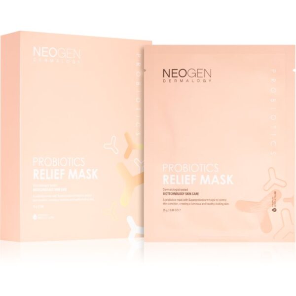 Neogen Dermalogy Probiotics Relief Mask mască textilă calmantă cu probiotice 5 buc-Țena