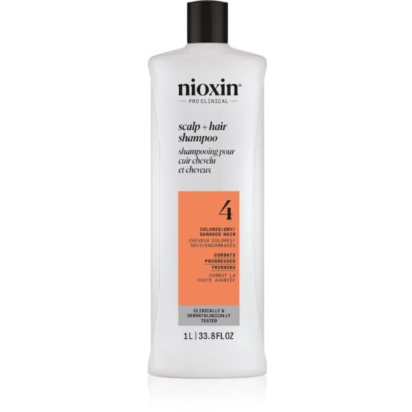 Nioxin System 4 Scalp + Hair Shampoo sampon delicat pentru par vopsit si deteriorat 1000 ml-Țena