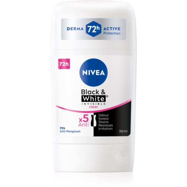 Nivea Black & White Invisible Clear antiperspirant puternic 50 ml-ro
