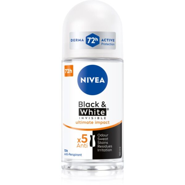 Nivea Invisible Black & White Ultimate Impact deodorant roll-on antiperspirant pentru femei 50 ml-Țena