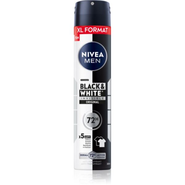 Nivea Men Black & White Invisible Original spray anti-perspirant pentru barbati 200 ml-ro