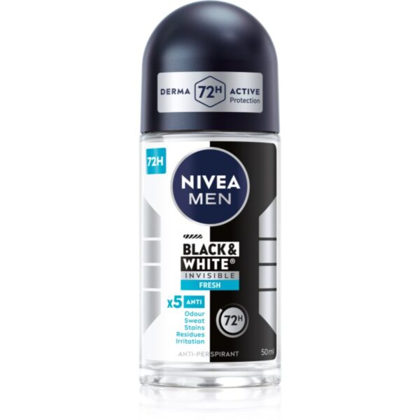 Nivea Men Invisible Black & White deodorant roll-on antiperspirant pentru barbati 50 ml-Țena