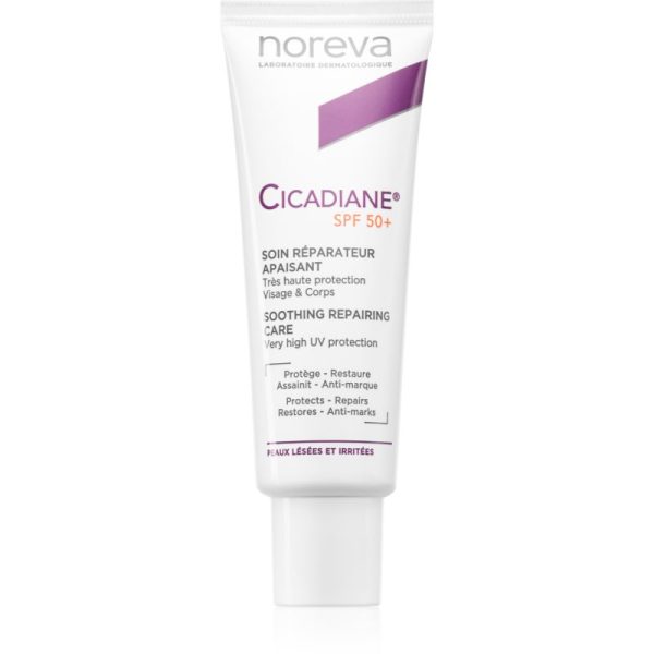 Noreva Cicadiane Soothing Repairing Care cremă pentru plaja corp si fata SPF 50+ 40 ml-Țena