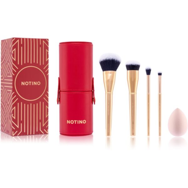 Notino Gift Set Make-up Brushes and Sponge Gift Set set de pensule cu husă-ro