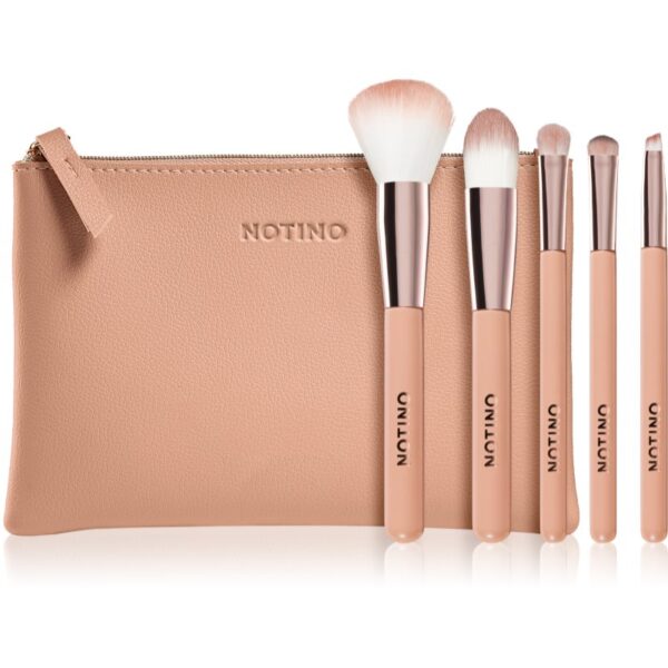Notino Glamour Collection Travel Brush Set with Pouch set de călătorie cu pensule-ro