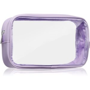 Notino Travel Collection Medium Clear Organizer geantă de cosmetice transparentă M Purple 24x12