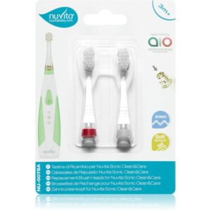 Nuvita Sonic Clean&Care Replacement Brush Heads Capete de schimb pentru baterie sonic periuta de dinti pentru bebeluși Sonic Clean&Care Medium Red/Whi-ro