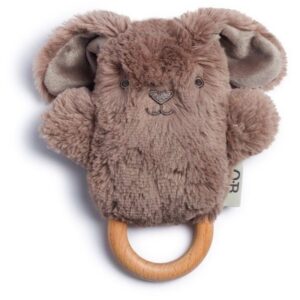 O.B Designs Bunny Soft Rattle Toy jucărie de pluș cu zornăitoare Earth Taupe 3m+ 1 buc-Țena