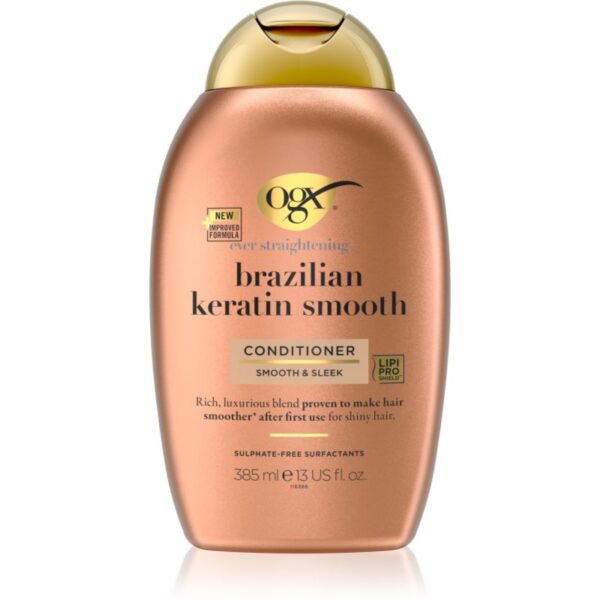 OGX Brazilian Keratin Smooth balsam cu efect de netezire pentru un par stralucitor si catifelat 385 ml-Țena